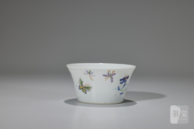 清中期  粉彩蝶恋花马蹄杯 - 图4